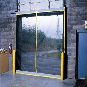 Bug door screen is constructed of vinyl-coated polyester.